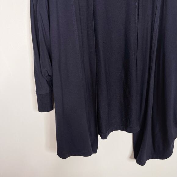 LOFT Lounge Small Navy Blue Dolman Sleeve Open Front Cardigan Sweater 3/4 Sleeve - Picture 5 of 5